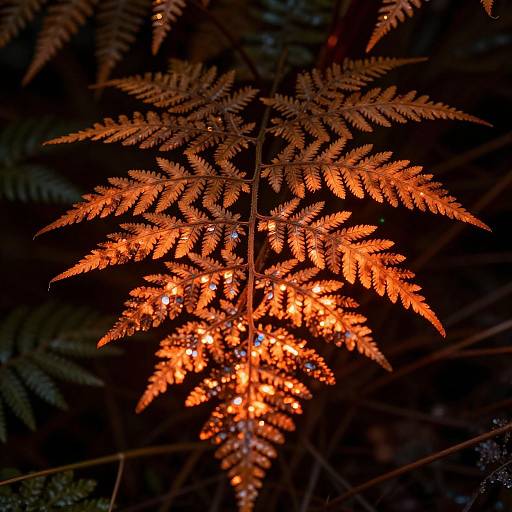 Photorealistic Emberfern Macro Close-Up