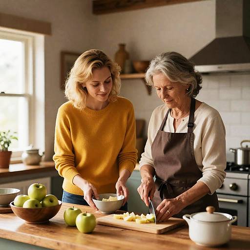Cozy Rustic Kitchen Moments with Two Women