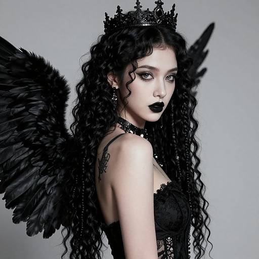 Monochrome Black Angel Portrait