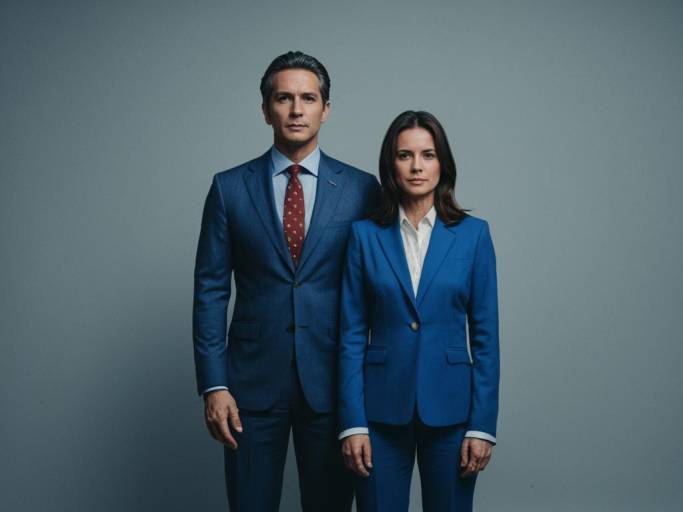 Heroic Face Swap in Blue Suit