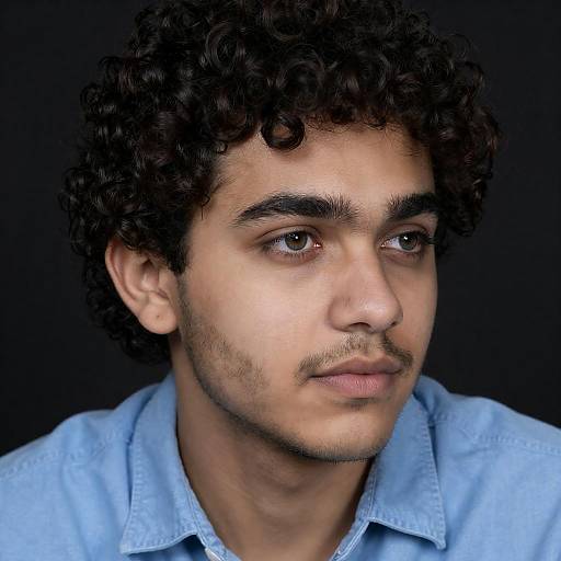 Contemplative Young Man Portrait Close-Up