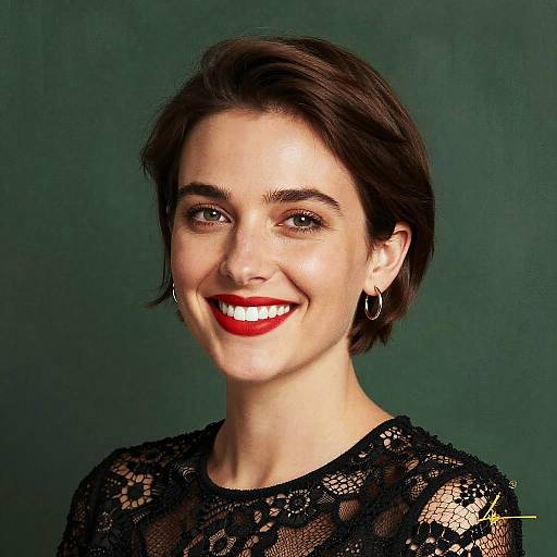 Digital Portrait of Smiling Woman