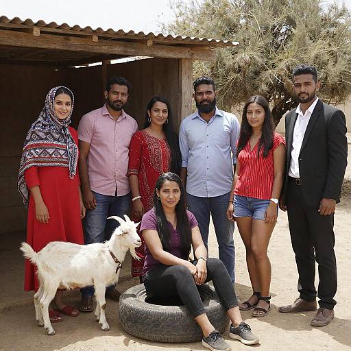 Casual Outdoor Gathering Near Shack