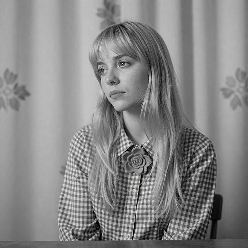 Elegant Young Woman in Monochrome Portrait