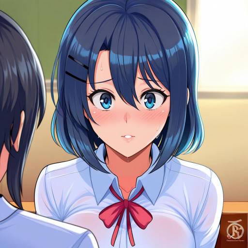 Illustration of Adachi sakura, adachi to shimamura in the style of Revolverwing