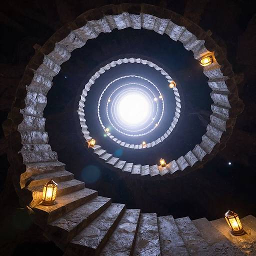 Cosmic Spiral Staircase to Infinite Light