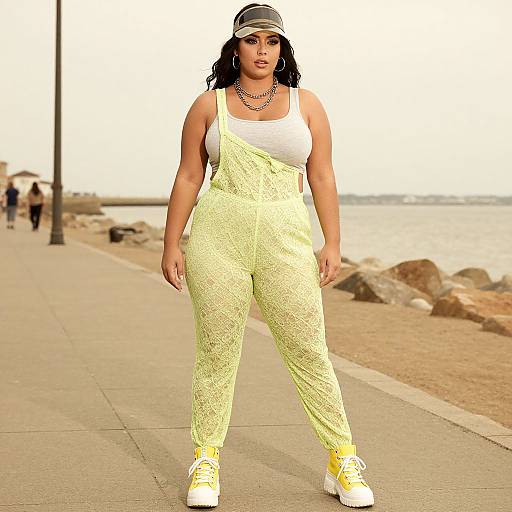 Plus-Size Woman in Casual Streetwear