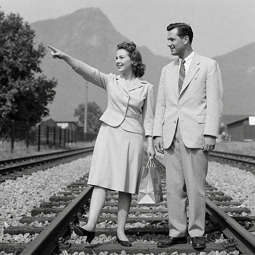 Vintage Love on Railway Tracks