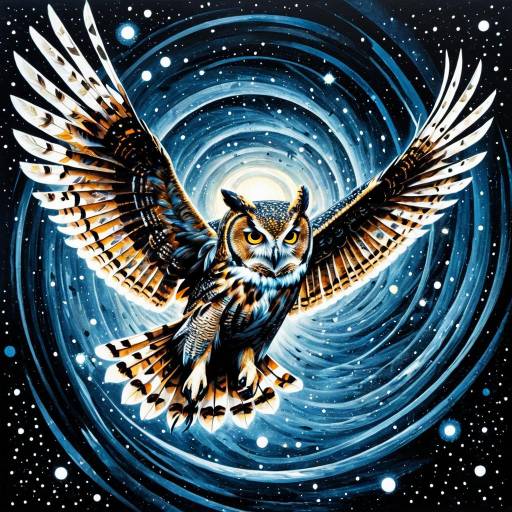Majestic Owl in Galactic Swirls
