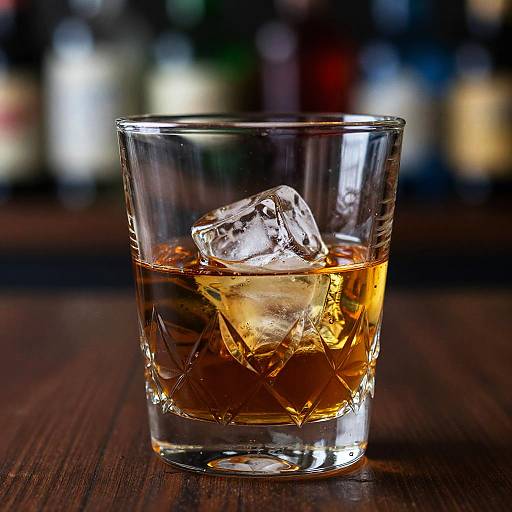 Elegant Whiskey Glass with Bokeh Lights
