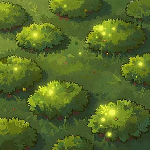 Whimsical Fantasy Glowing Moss Texture