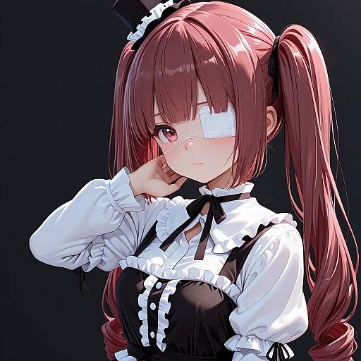 Illustration of Hanazono yurine, jashin-chan dropkick in the style of Marui koishi