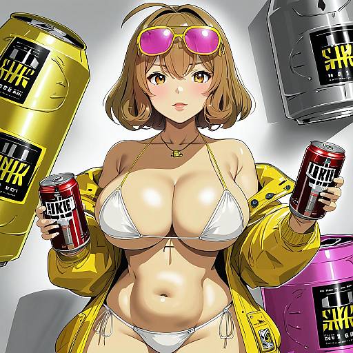 Illustration of Anis (sparkling summer) (nikke), goddess of victory: nikke in the style of Uccow