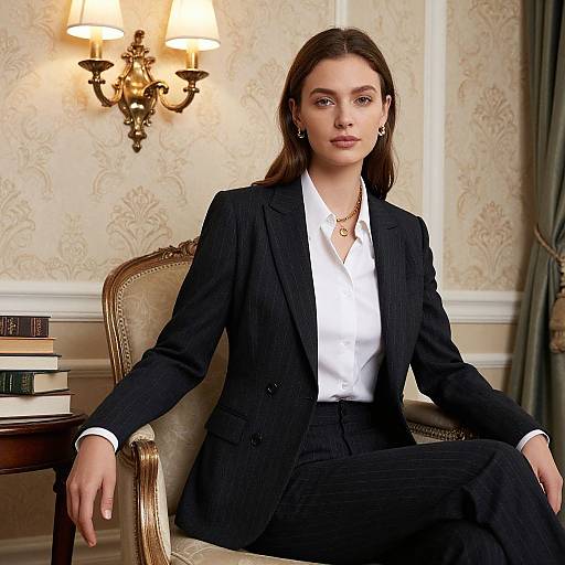 Elegant Woman in Classic Armchair