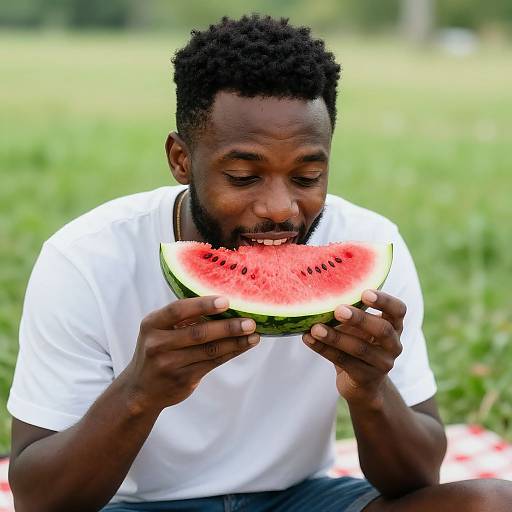 Happy Summer Picnic with Watermelon