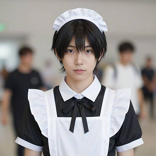 Realistic Male Maid Cosplay Portrait