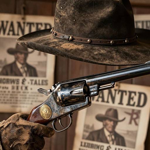 Dramatic Wild West Gunslinger Close-Up