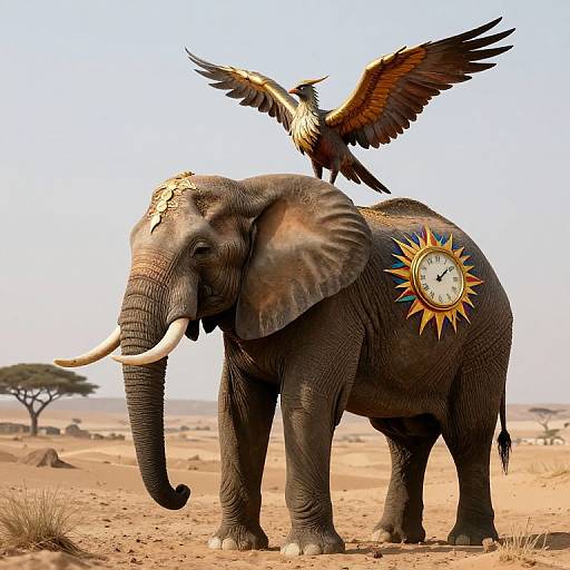 Majestic Elephant with Mythical Wings