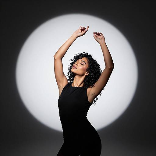 Dramatic Portrait: Woman with Curly Hair