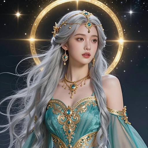 Celestial Beauty: Fantasy Portrait Art