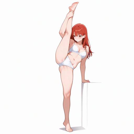 Thoughtful Red-Haired Woman in Underwear Thoughtful Red-Haired Woman in Underwear