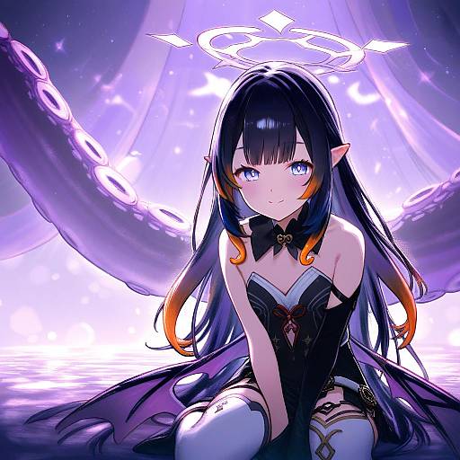 Illustration of Ao-chan (ninomae ina'nis), hololive in the style of Uyama hajime