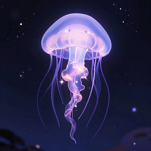 Cute Radiant Purple Celestial Jellyfish