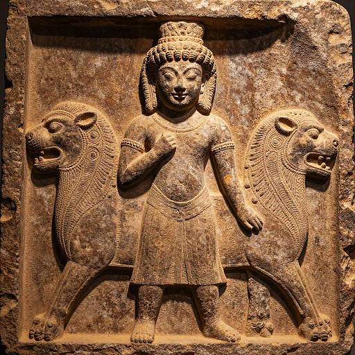 Ancient Stone Relief with Figures