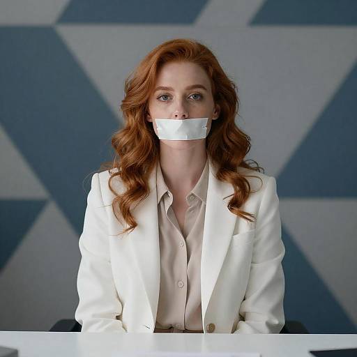 Silent Elegance: Woman at Desk