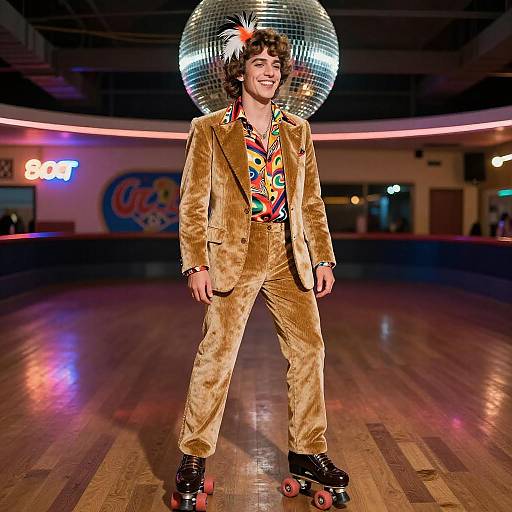 70s Roller-Skater in Retro Style