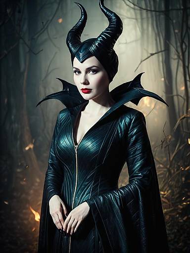 Photorealistic Maleficent Cosplay Portrait