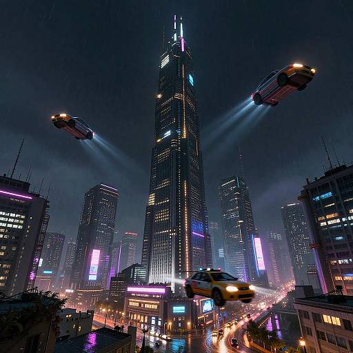 Farr Tower Cyberpunk Cityscape