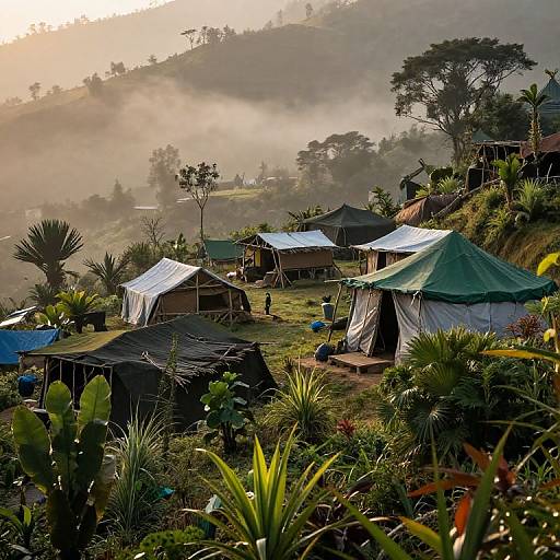 FARC Rebel Camp in Mountain Dawn