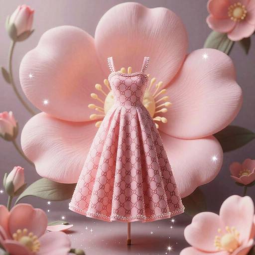 Surreal Pink Gucci Dress Fantasy