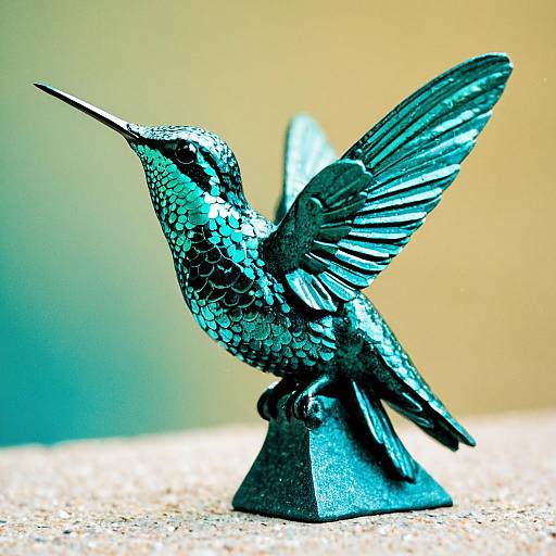 Aqua Teal Sandstone Hummingbird Macro Shot