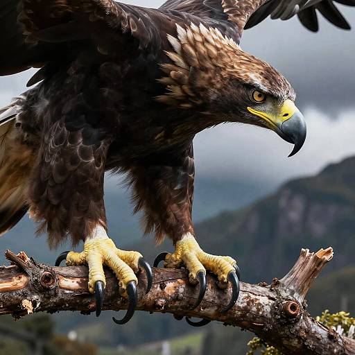 Close-up of Giant Eagle Talons on Tree Branch