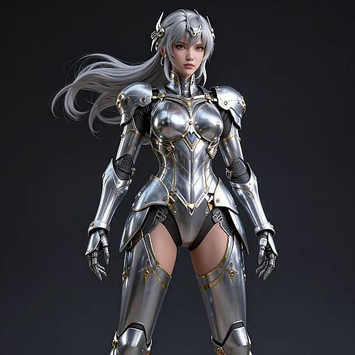 Futuristic Silver Technological Armor