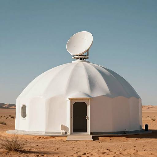 Futuristic Quonset Hut in Desert
