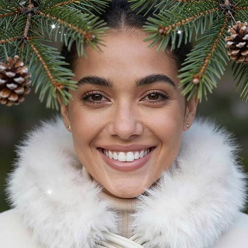 Festive Close-Up of a Smiling Woman