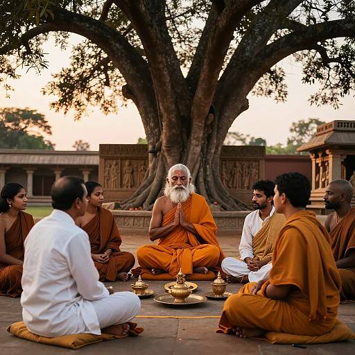 Sankara's Philosophical Dialogue Under Banyan