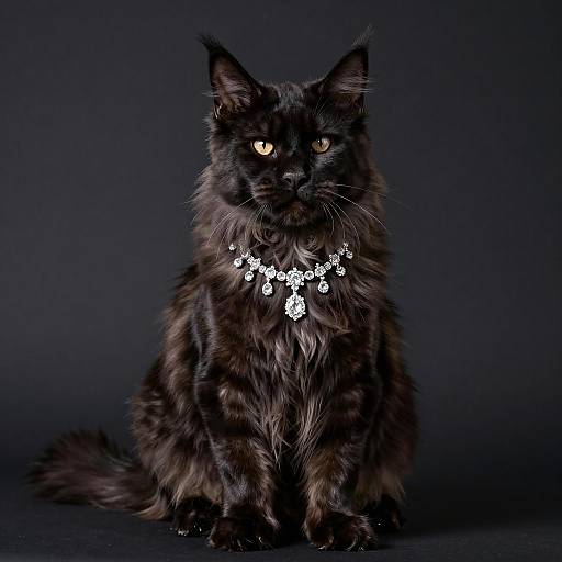 Luxurious Portrait of a Maine Coon Cat