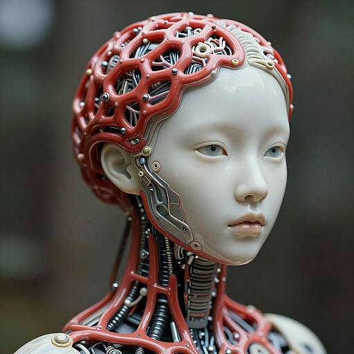 Hyperrealistic Porcelain Neural Sculpture