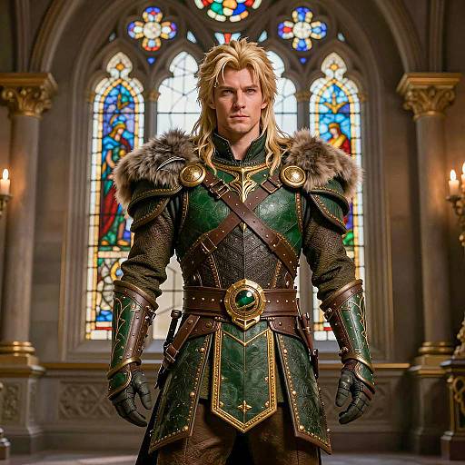 Medieval Fantasy Warrior in Ornate Armor