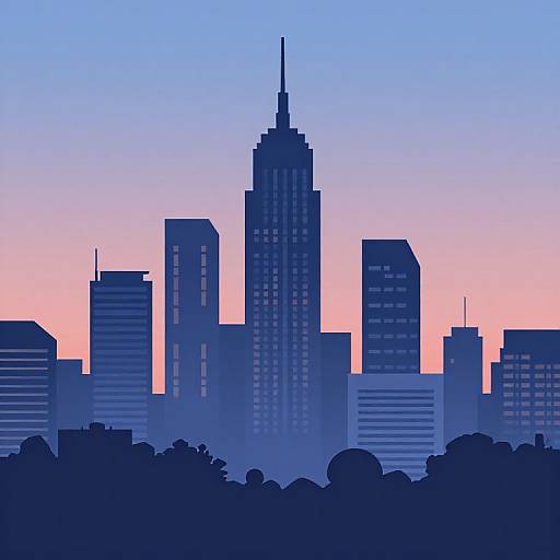 Geometric City Skyline Clipart