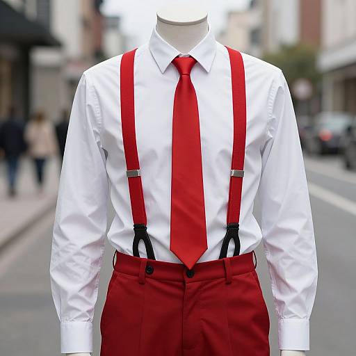 Red Suspenders Street Outfit