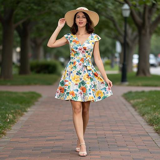 Woman in Summer Floral Frock