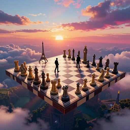 Surreal Aerial Chess with Landmark Pieces
