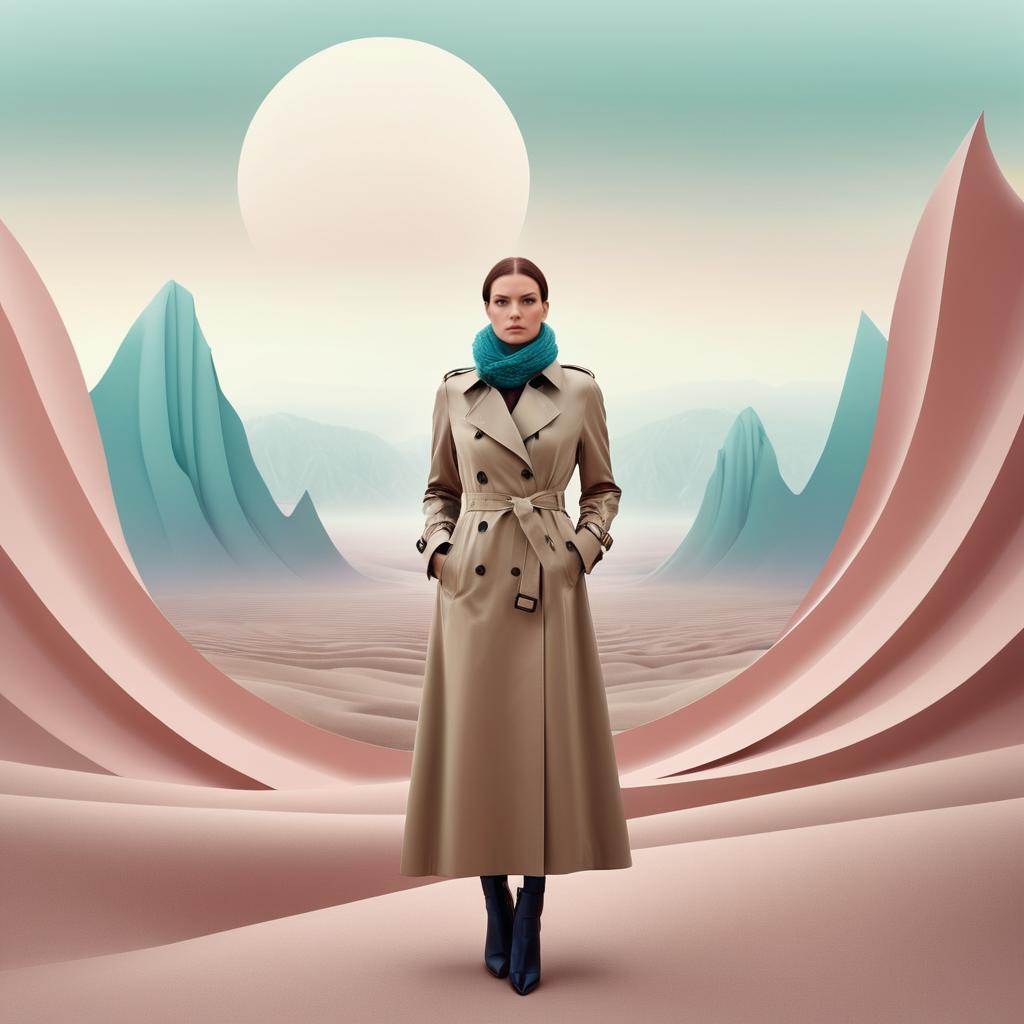 Confident Sophistication in Surreal Landscape