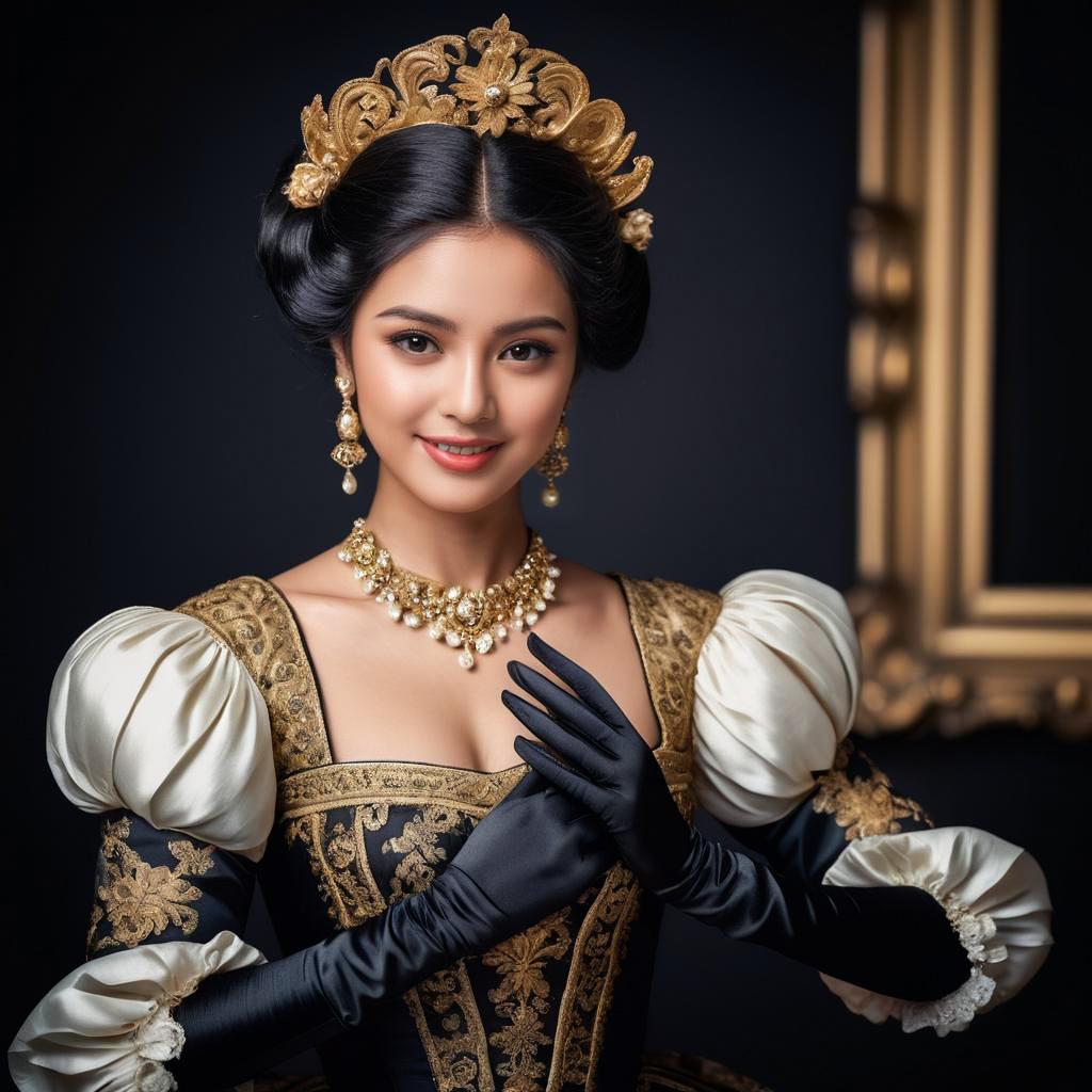 Elegant Lady in Vintage Baroque Costume