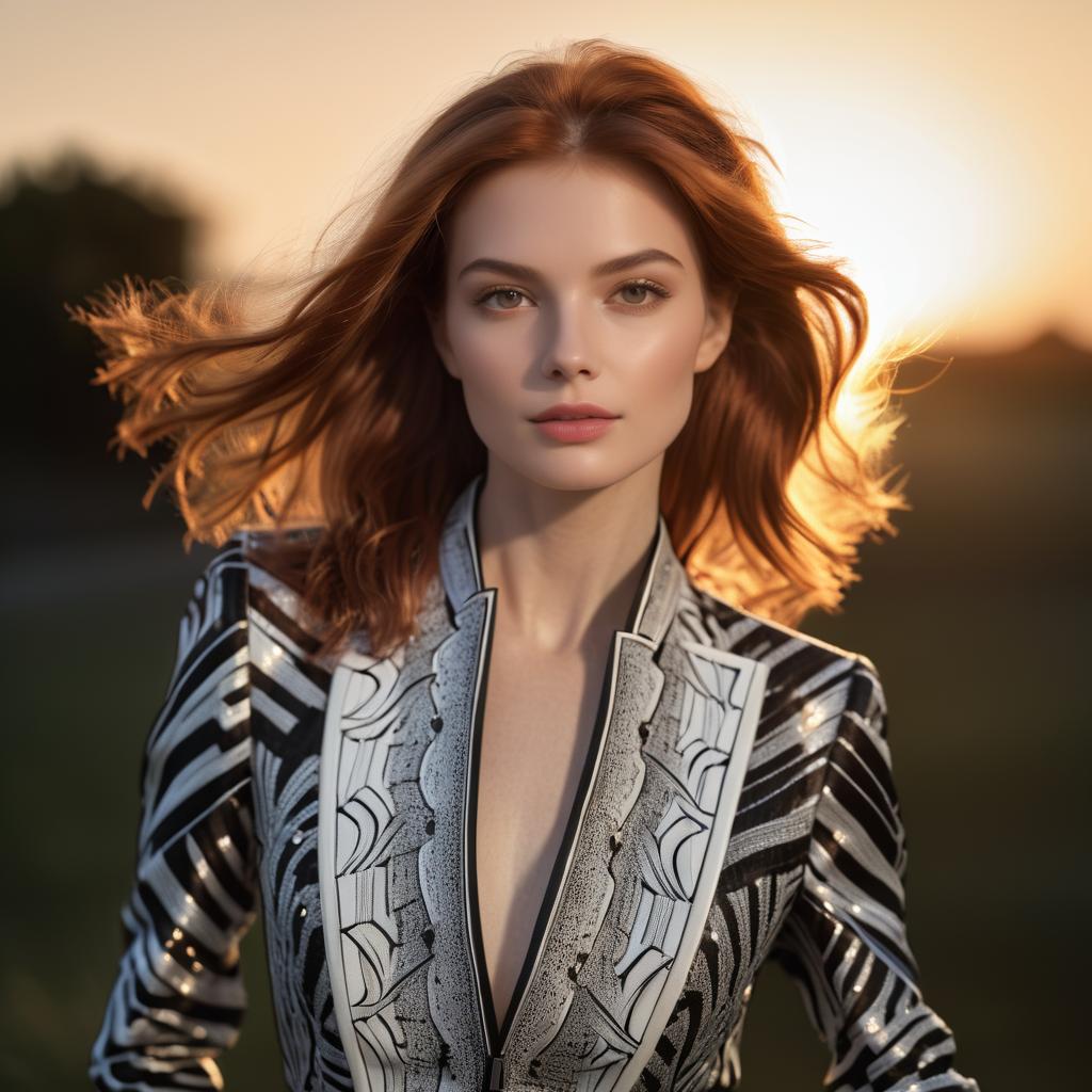 Elegant Sunset Portrait of Fashion Designer